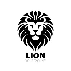 Simple and Elegant Lion Logo Vector Design on White Background