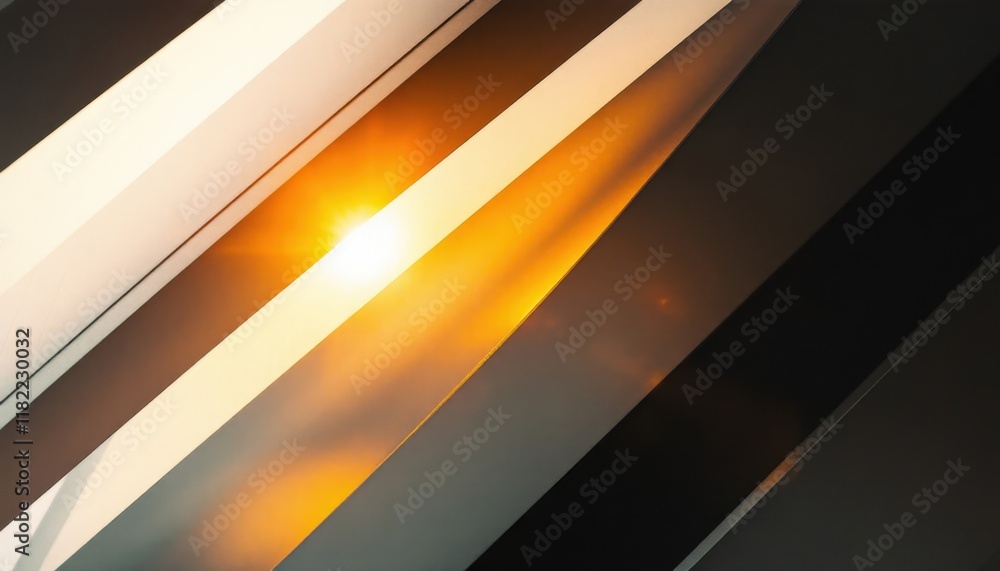 Aufkleber abstract geometric pattern with sunlight reflections through angled lines