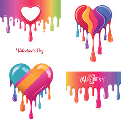 A sweet and romantic collection of Valentine’s Day love hearts, featuring vibrant and pastel colors decorations, and festive designs celebrating love and affection.