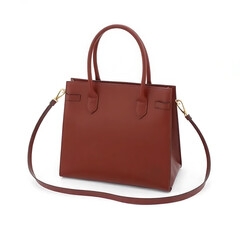 red leather handbag