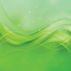 Green Wave Background Vector Template
