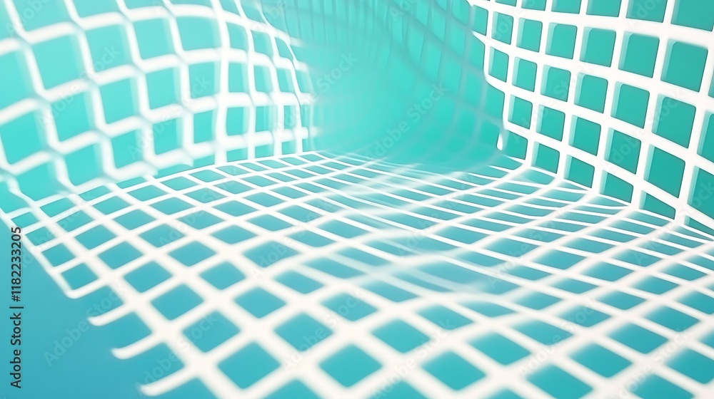 Poster abstract grid flowing through teal: a mesmerizing abstract background image featuring a white grid t