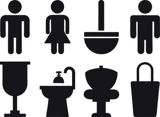 set of toilet icons