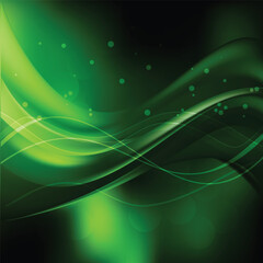 Black Green Wave Background Vector