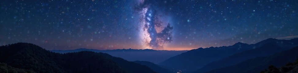 Fototapeta premium Shallow depth of field focusing on the starry sky, night, focus