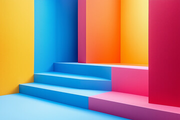 Colored space background stairs