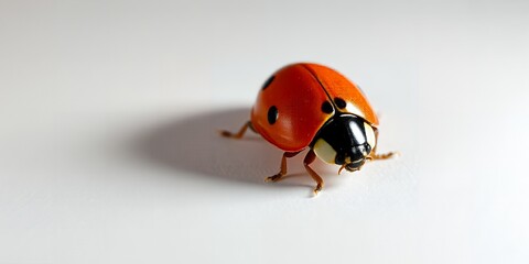 Fototapeta premium Closeup Ladybug Photo Red Insect Nature Macro Photography