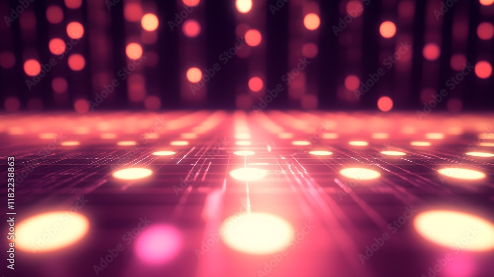 Poster dynamic light patterns digital space abstract art modern environment low angle visual technology con