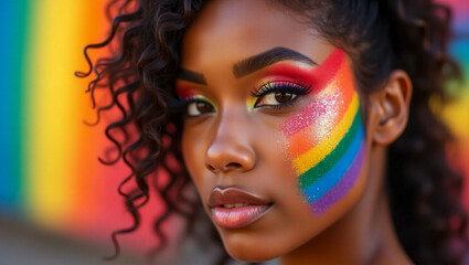 Naklejka premium portrait of a woman LGBT 