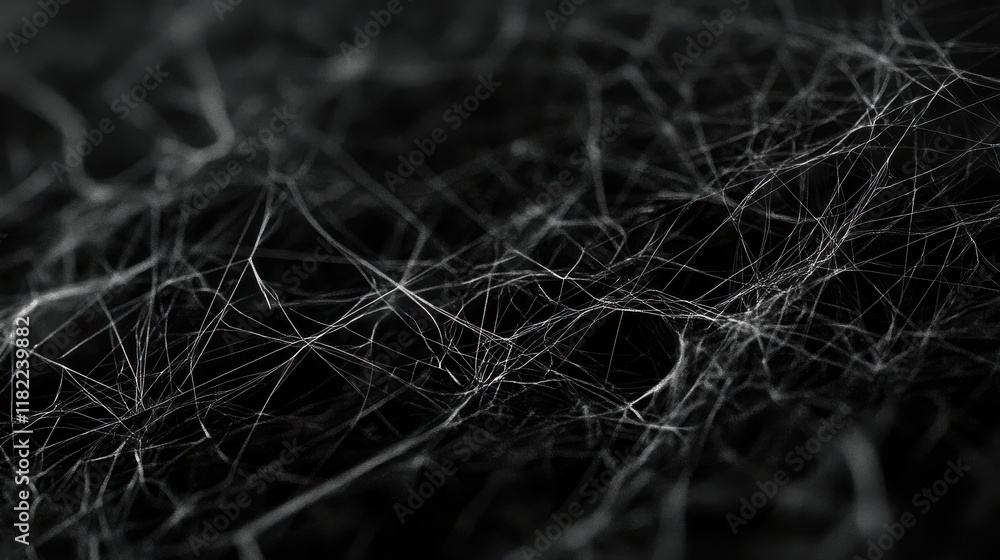 Poster intricate abstract web patterns digital space graphic design dark environment close-up view artistic