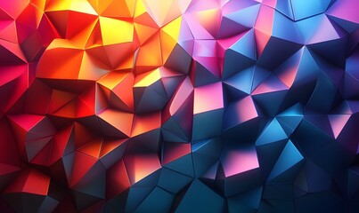 Obraz premium futuristic geometric shapes in a spectrum of gradient colors