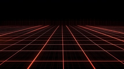 Dynamic neon grid animation virtual space motion graphics digital environment futuristic perspective