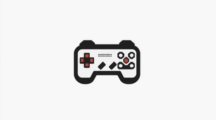 Simple game controller icon on white background for gaming websites