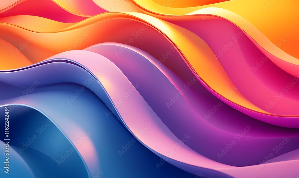 Poster a seamless gradient of geometric shapes, with smooth transitions in color and depth