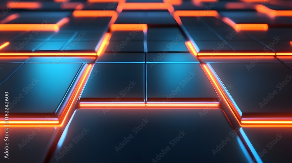 Poster dynamic neon patterns digital environment graphic design futuristic concept close-up view abstract a