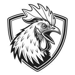 Obraz premium rooster head vector