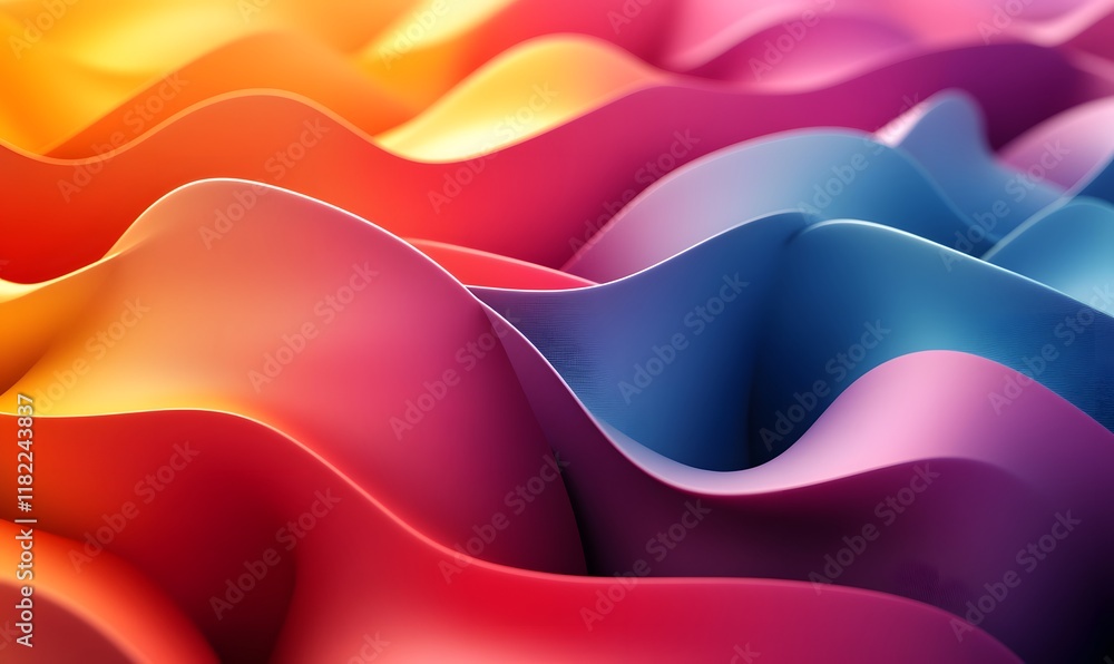 Poster a seamless gradient of geometric shapes, with smooth transitions in color and depth