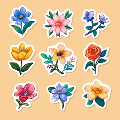 Cute flower digital illustrations