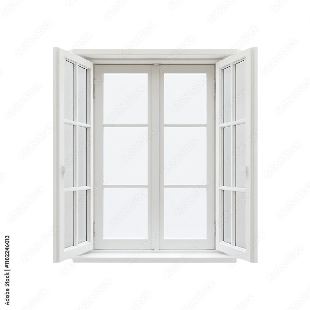 Poster open white window pane: a clean and simple view