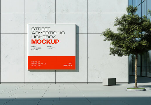 City Advertising Lightbox Mockup for Packaging Design and Retail Branding