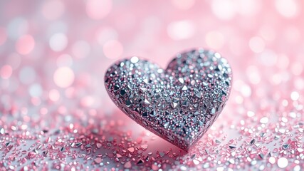 Fototapeta premium Silver Love: Sparkling, Radiant, Romantic Image
