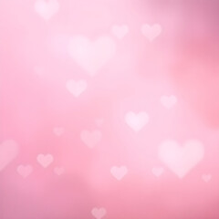 Soft Pastel Heart Shapes with a Dreamy and Hazy Atmosphere for a Gentle and Romantic Valentine's Day Design