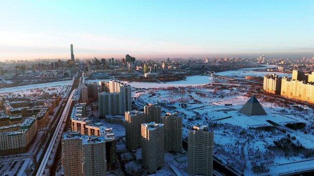 Bird's-eye view of Astana, Kazakhstan