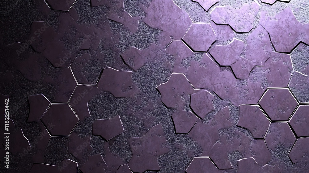 Poster abstract hexagonal pattern dark purple texture