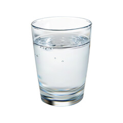 3d glass water isolated on white background. Realistic glass water