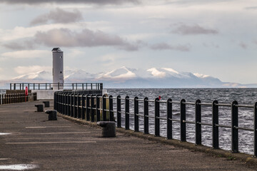 Snow Capped Peaks on the Isle of Arran view