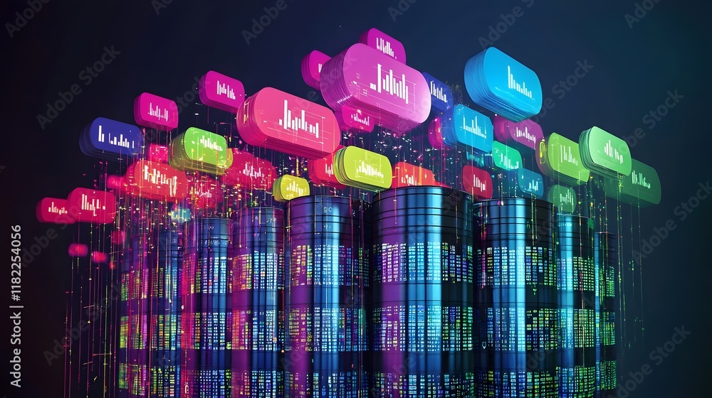 Aufkleber glowing technological data visualization showcasing the powerful impact of digital innovation and bi