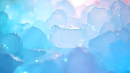 4K freezy background with ice cubes various size and form.
