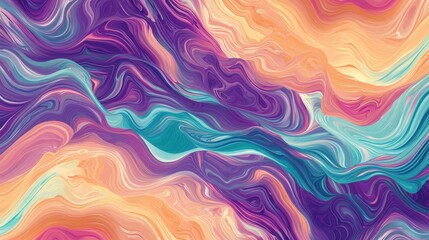 Obraz premium Dynamic pastel gradient waves with playful patterns abstract art background high-resolution vibrant environment