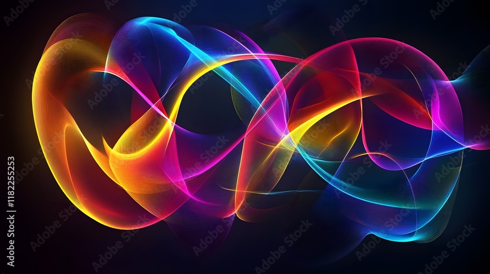 Poster dynamic color waves creating abstract art digital studio graphic design vibrant background artistic 