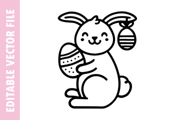 illustration of a dinosaur, Easter line vector design