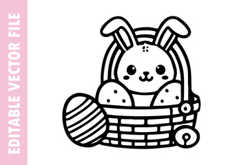 Easter bunny line vector design