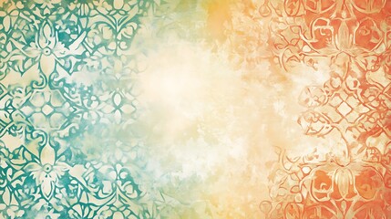 Abstract Watercolor Floral Damask Design Background