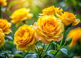 Valentine's Day Yellow Roses: Beautiful Birthday Blooms in Garden