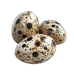 Obraz premium Three speckled Quail Eggs Close-up