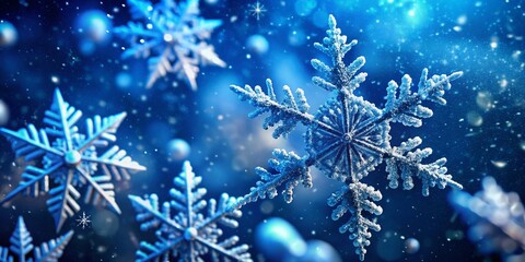 Fototapeta premium Vertical 4K Loop: Snowflakes & Particles Blowing Forward in Blue Atmosphere