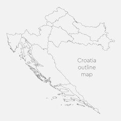 Vector map country Croatia divided on regions