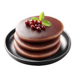 Stack of Delicious Brown Pancakes Topped with Cranberries