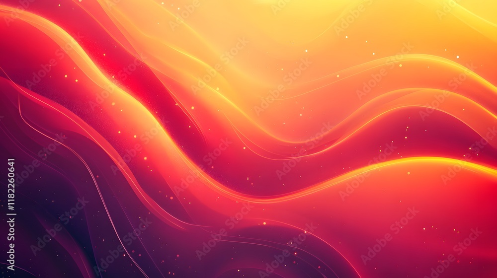 Poster dynamic flow of colorful waves abstract art digital design vibrant environment aerial viewpoint ener