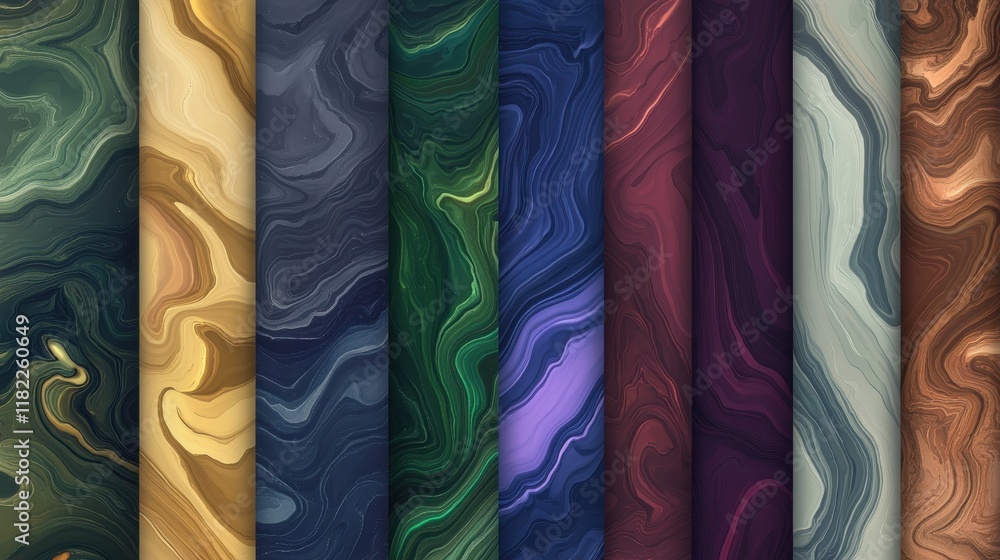 Poster elegant marbleized gradient backgrounds digital art abstract colorful swirls textured layers for des