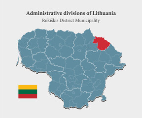 Map Lithuania Rokiskis District Municipality