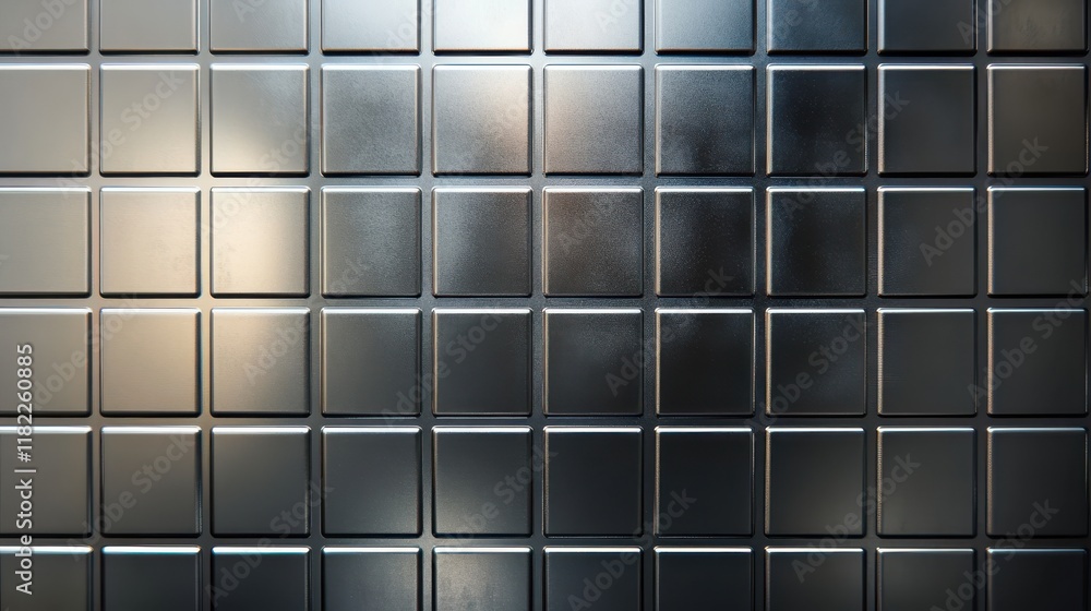 Poster sleek metallic grid patterns with reflective shine modern design space abstract photo minimalist env
