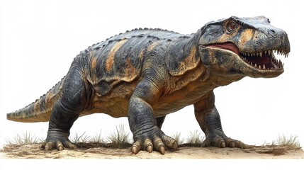 Obraz premium Eotrachodon Dinosaur in High Detail on White Background. Generative AI