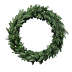 Christmas wreath isolated on transparent background