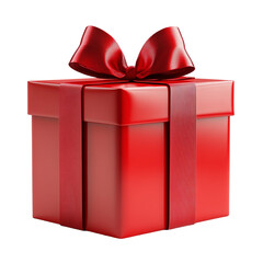 Obraz premium A Red Gift Box with a Satin Bow