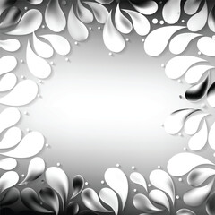 Obraz premium Abstract Black And White Floral Ornamental Drops Background